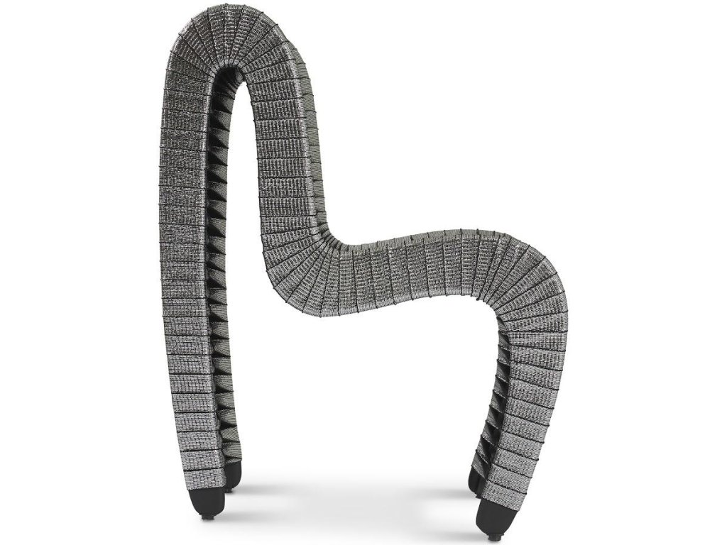 Seat Belt Dining Chair, Silver, Metallic - image 2