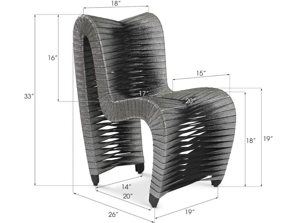 Seat Belt Dining Chair, Silver, Metallic - image 5