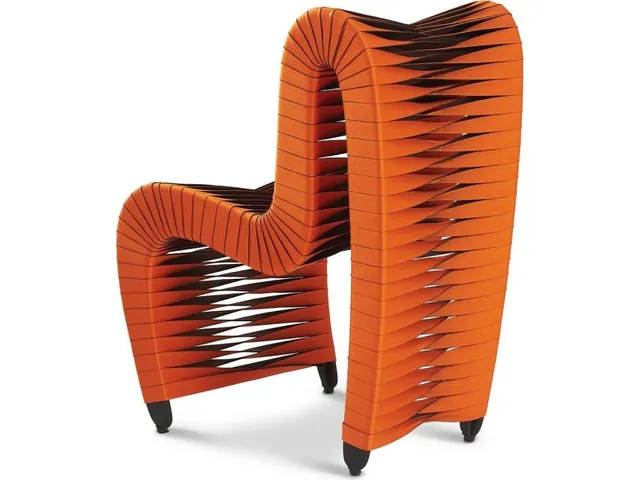 Seat Belt Dining Chair, Orange - Alternative View