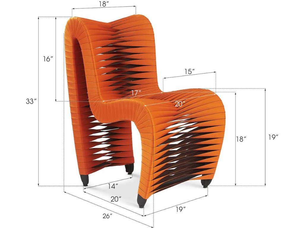 Seat Belt Dining Chair, Orange - image 4