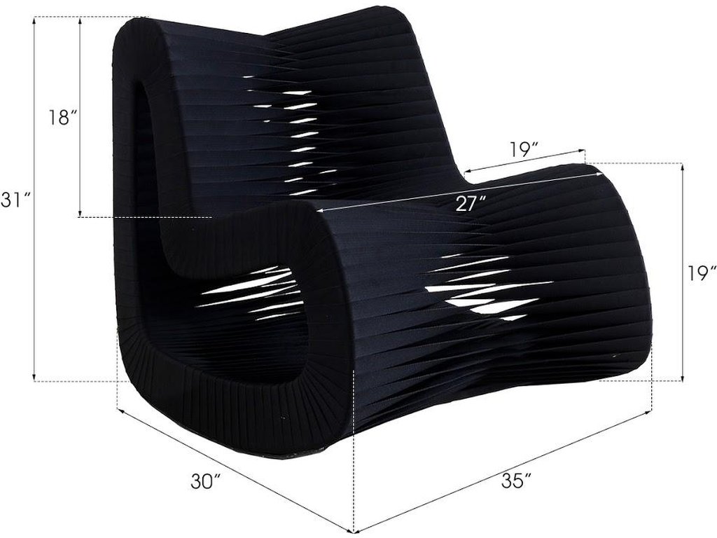 Seat Belt Rocking Chair, Black/Black - image 3