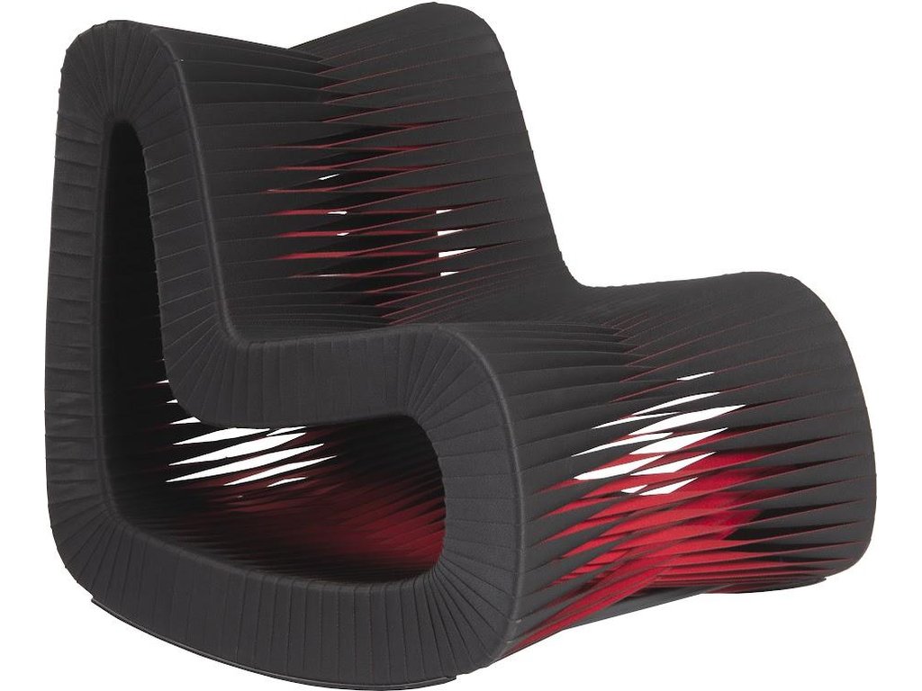 Seat Belt Rocking Chair, Black/Red - main image