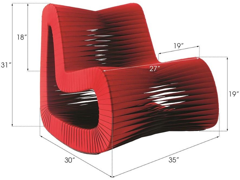Seat Belt Rocking Chair, Red - image 1