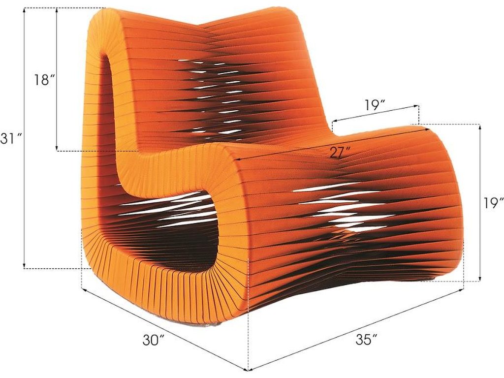 Seat Belt Rocking Chair, Orange - image 1