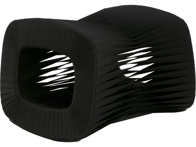 Seat Belt Ottoman, Black/Black