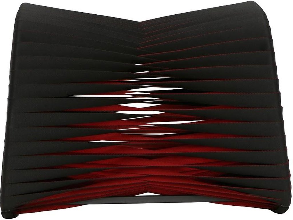 Seat Belt Ottoman, Black/Red - image 2