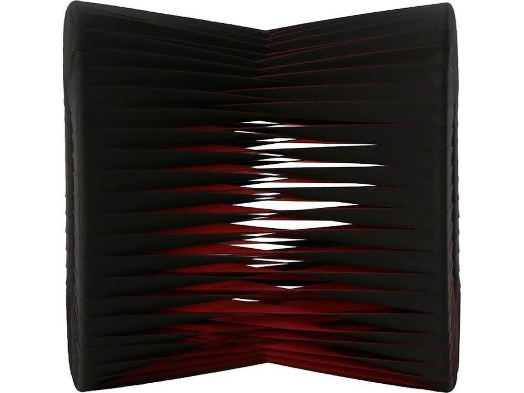 Seat Belt Ottoman, Black/Red - image 3