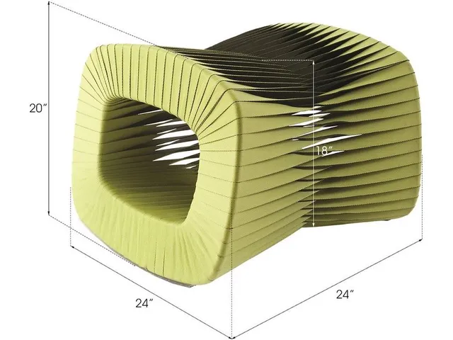 Seat Belt Ottoman, Green - Alternative View