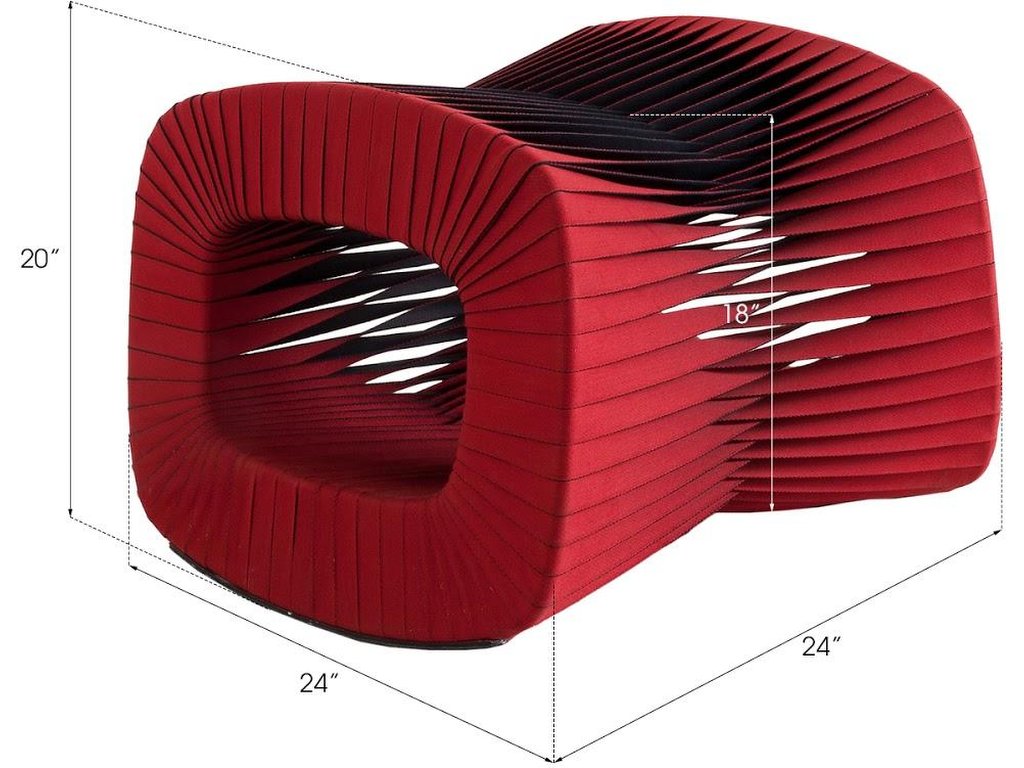 Seat Belt Ottoman, Red - image 1