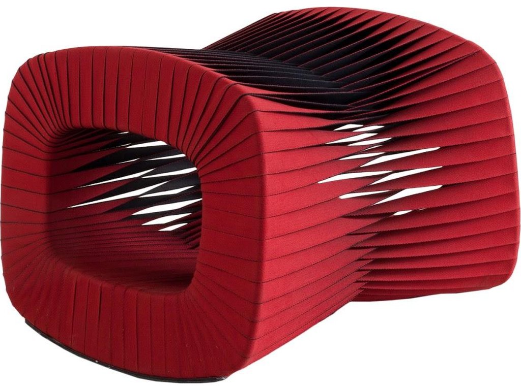 Seat Belt Ottoman, Red - main image
