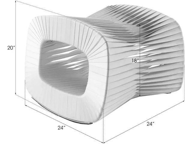 Seat Belt Ottoman, White - Alternative View