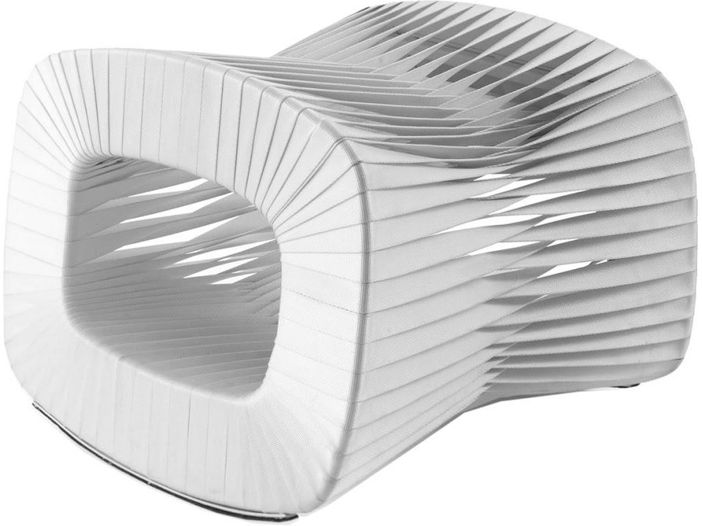 Seat Belt Ottoman, White - main image