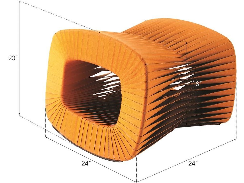 Seat Belt Ottoman, Orange - image 1