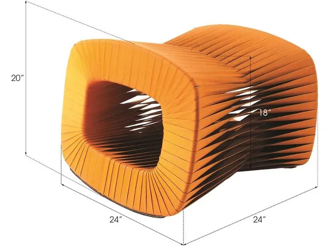 Seat Belt Ottoman, Orange - Alternative View