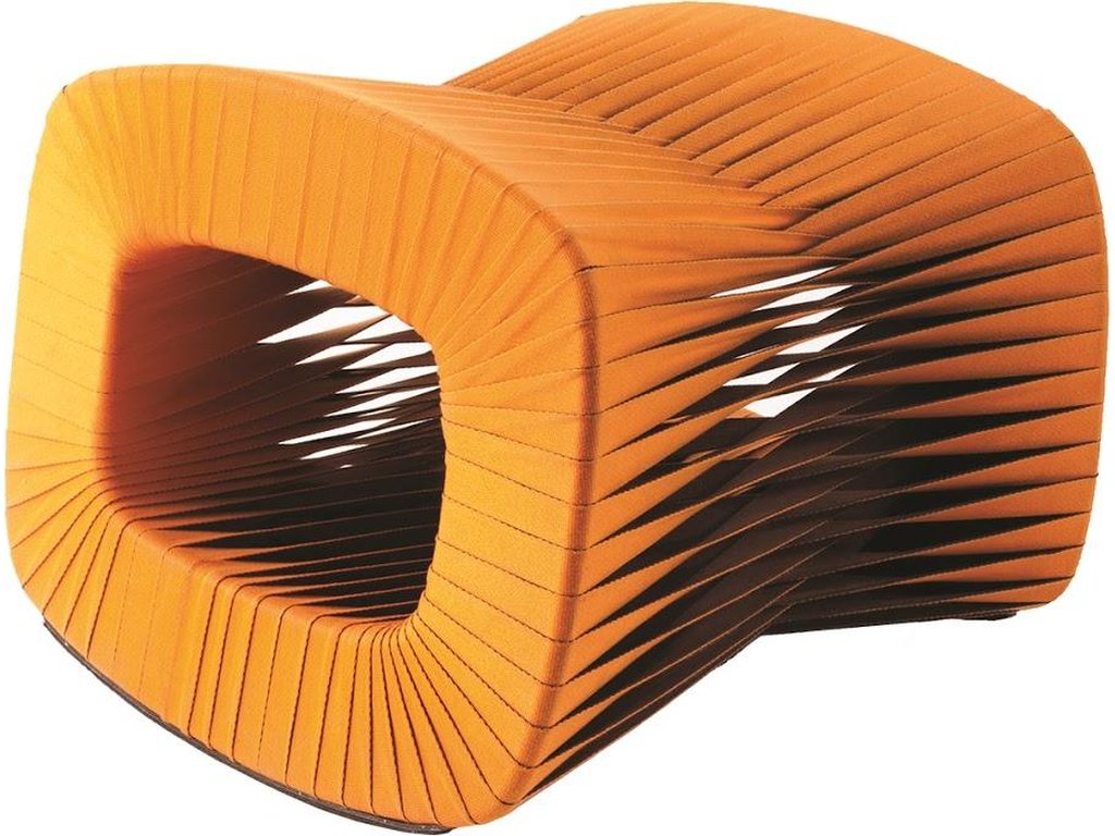 Seat Belt Ottoman, Orange - main image