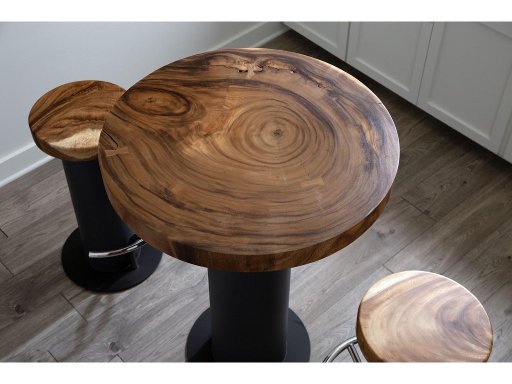 Concrete Bar Table, Chamcha Wood Top - image 8