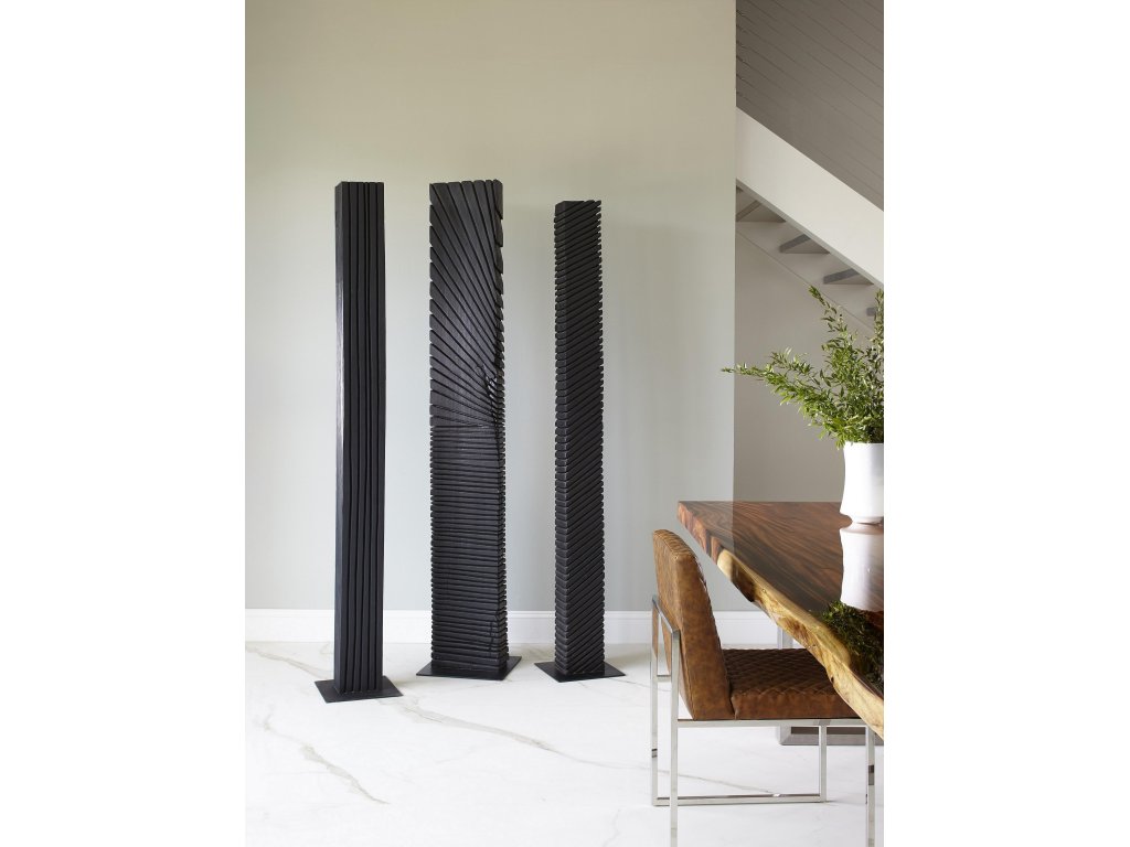 Black Wood Abstract Sculpture, Assorted with Natural Characteristics - image 5