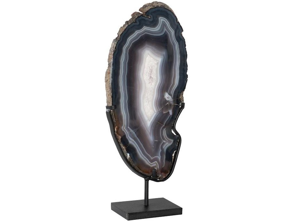 Agate Slab Sculpture, Metal Base - image 1