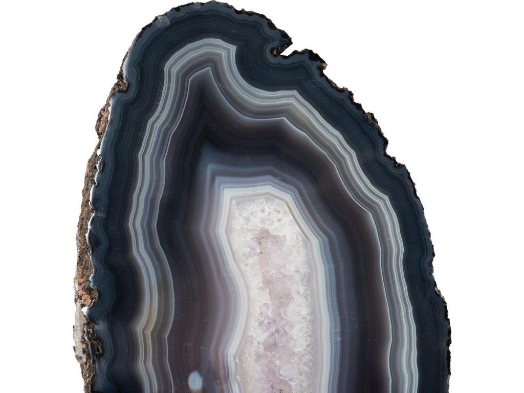 Agate Slab Sculpture, Metal Base - image 2