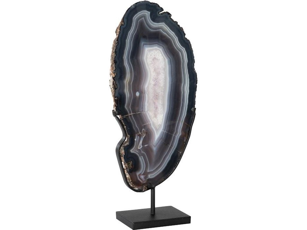 Agate Slab Sculpture, Metal Base - main image