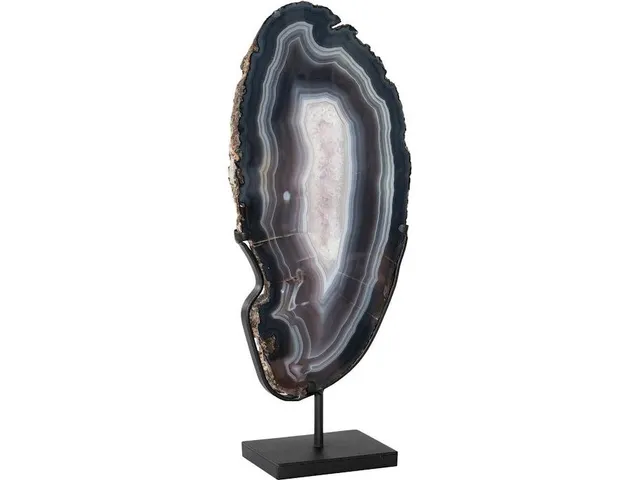 Agate Slab Sculpture, Metal Base