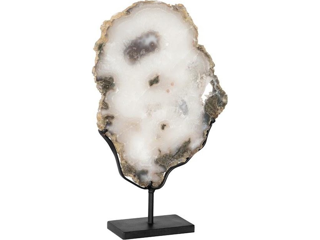 Agate Slab Sculpture, Metal Base - image 1