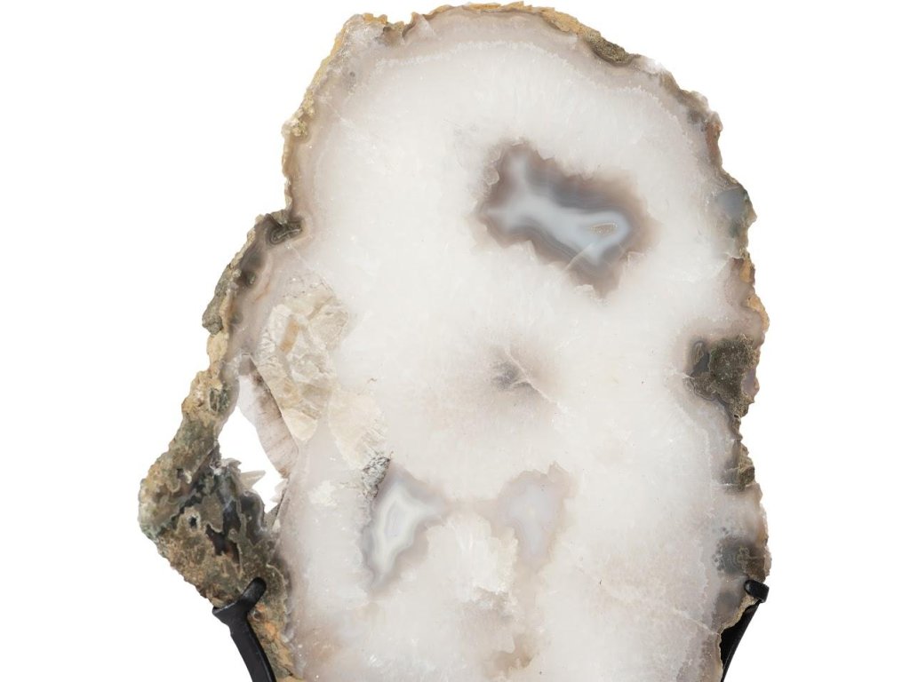 Agate Slab Sculpture, Metal Base - image 2