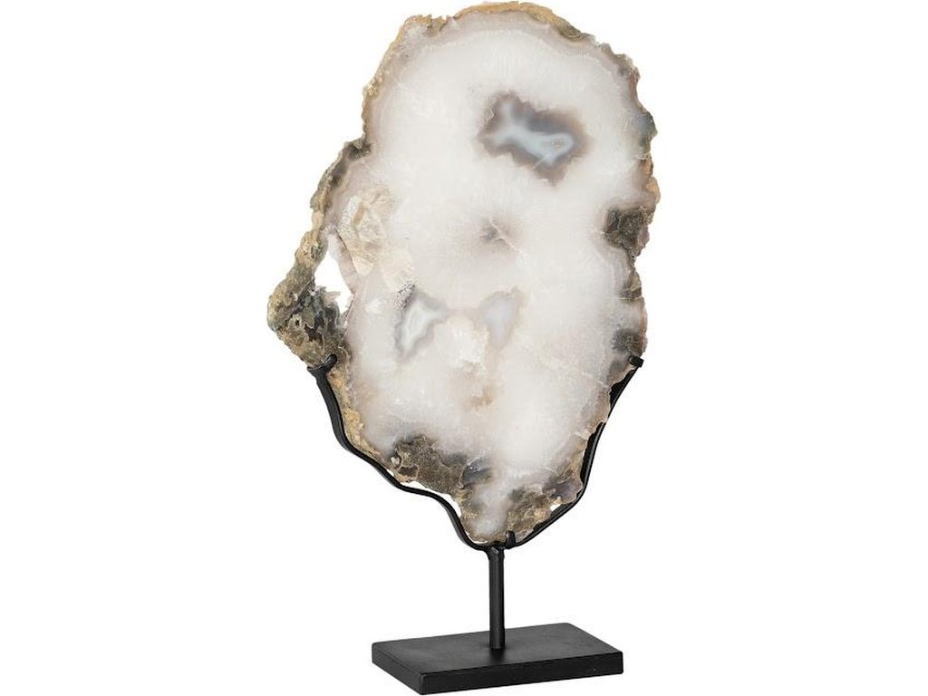 Agate Slab Sculpture, Metal Base - main image