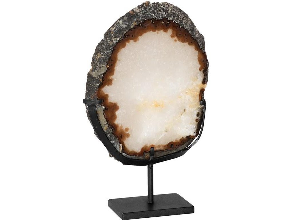 Agate Slab Sculpture, Metal Base - image 1