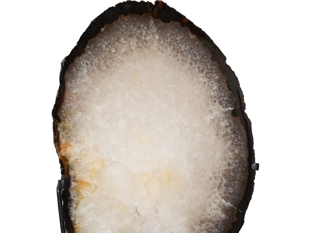 Agate Slab Sculpture, Metal Base - image 2
