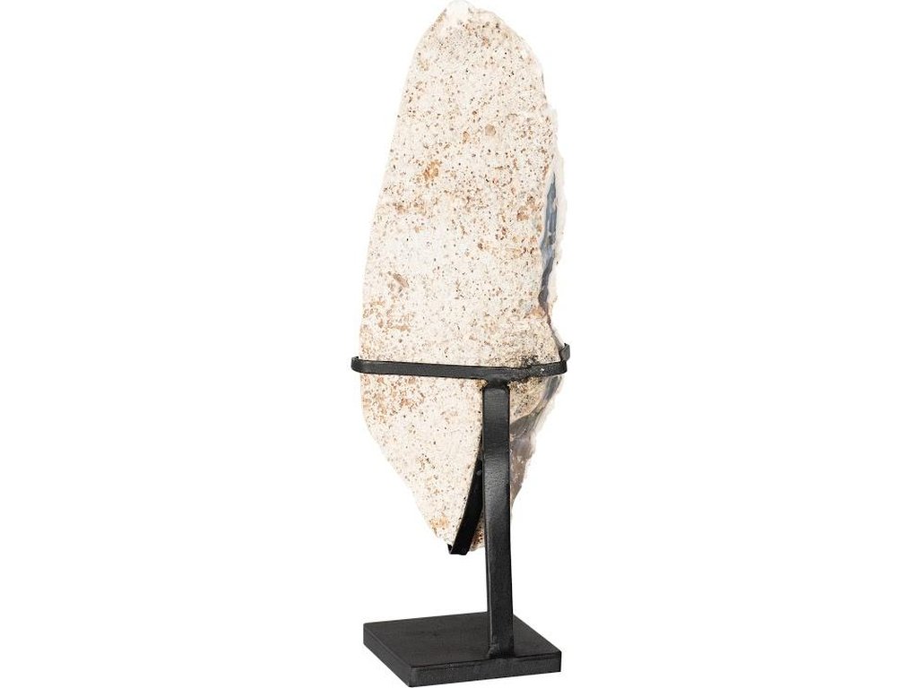 Agate Slab Sculpture, Metal Base - image 1