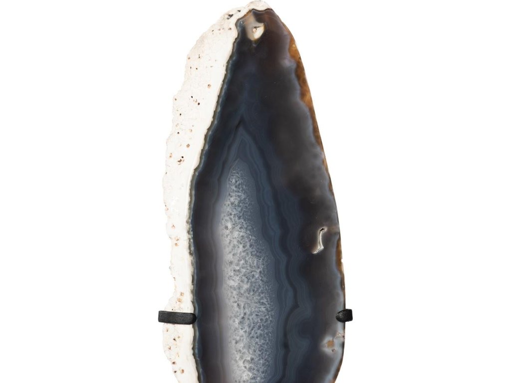 Agate Slab Sculpture, Metal Base - image 2