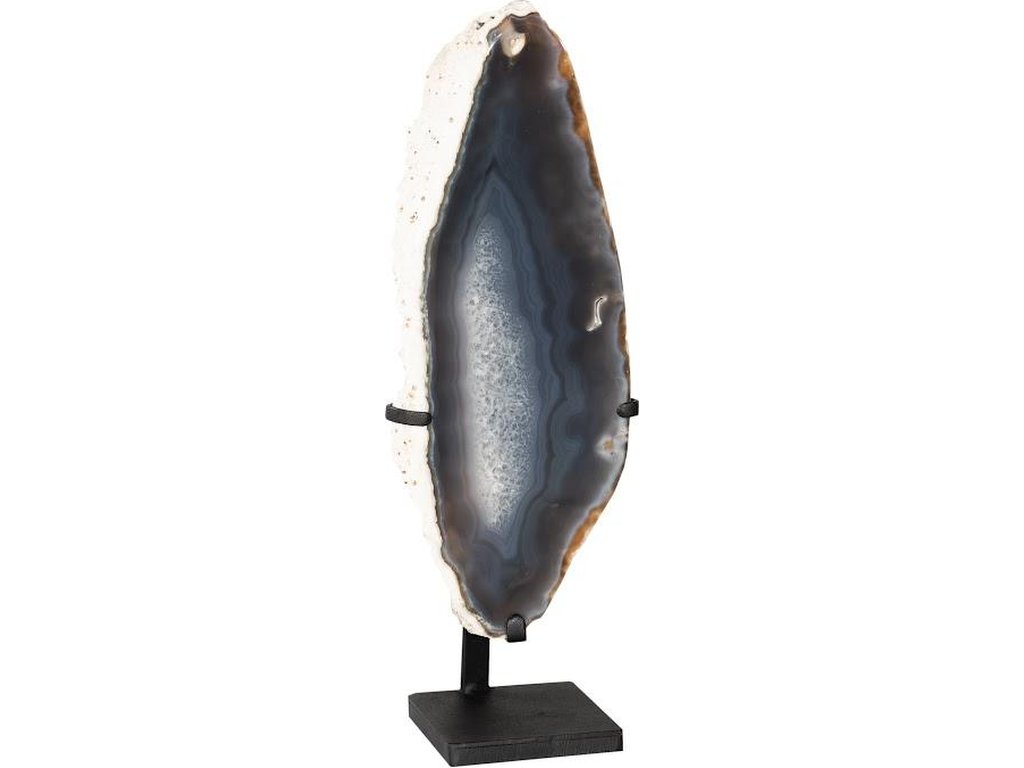 Agate Slab Sculpture, Metal Base - main image