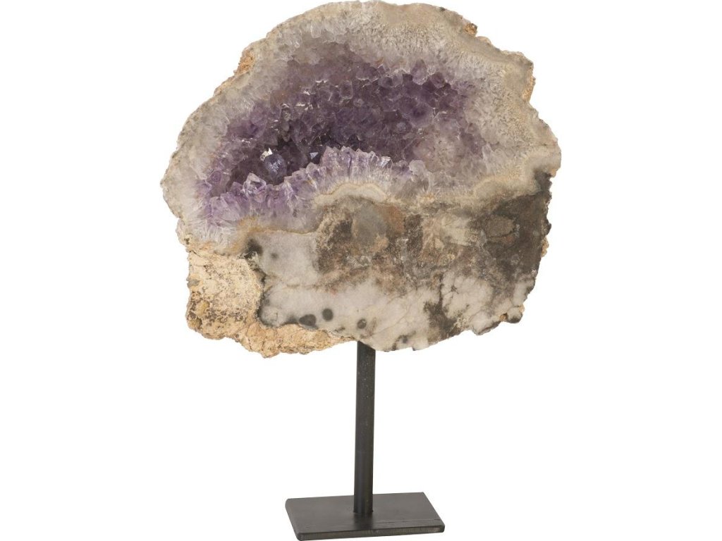 Amethyst Tabletop Sculpture on Black Metal Stand, Assorted, SM - image 3