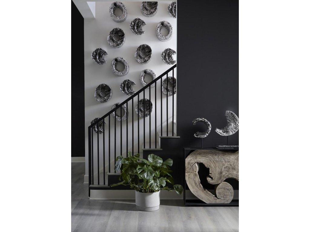 Cast Eroded Wood Circle on Stand, Silver Leaf, Assorted - image 5