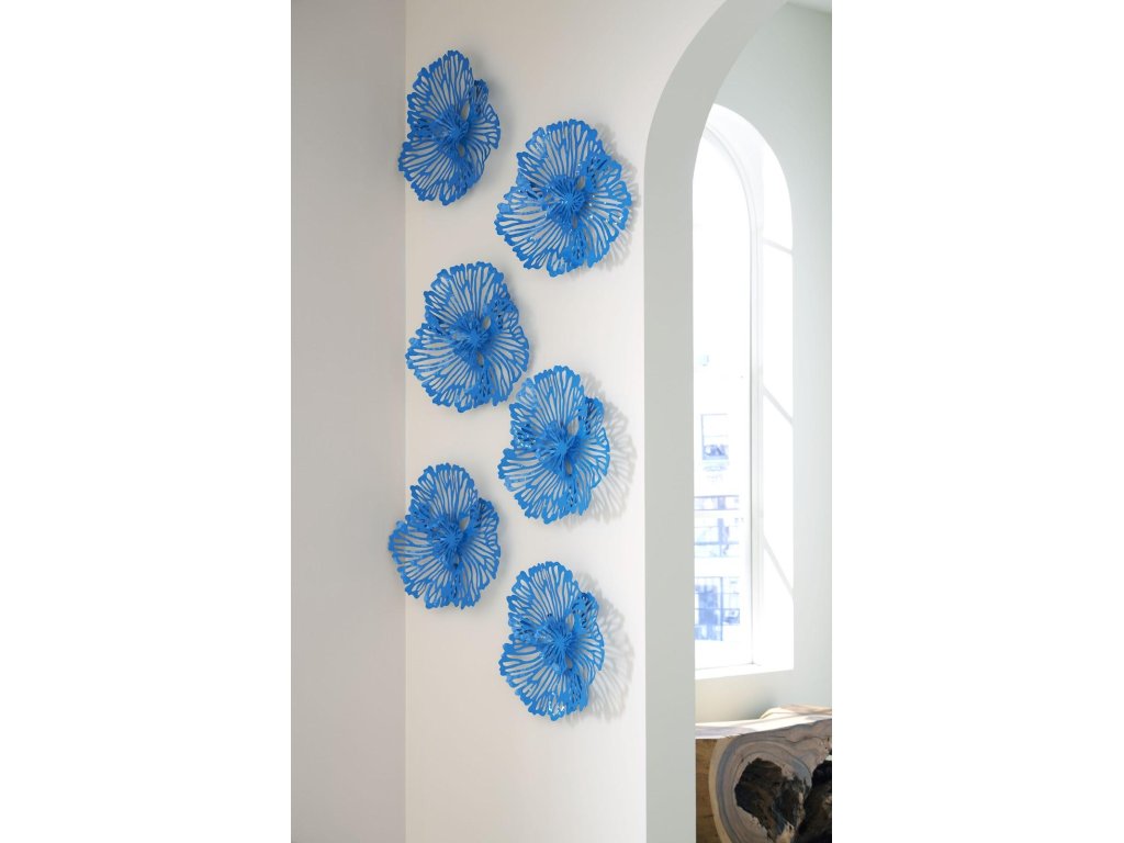 Flower Wall Art, Extra Small, Blue, Metal - image 4