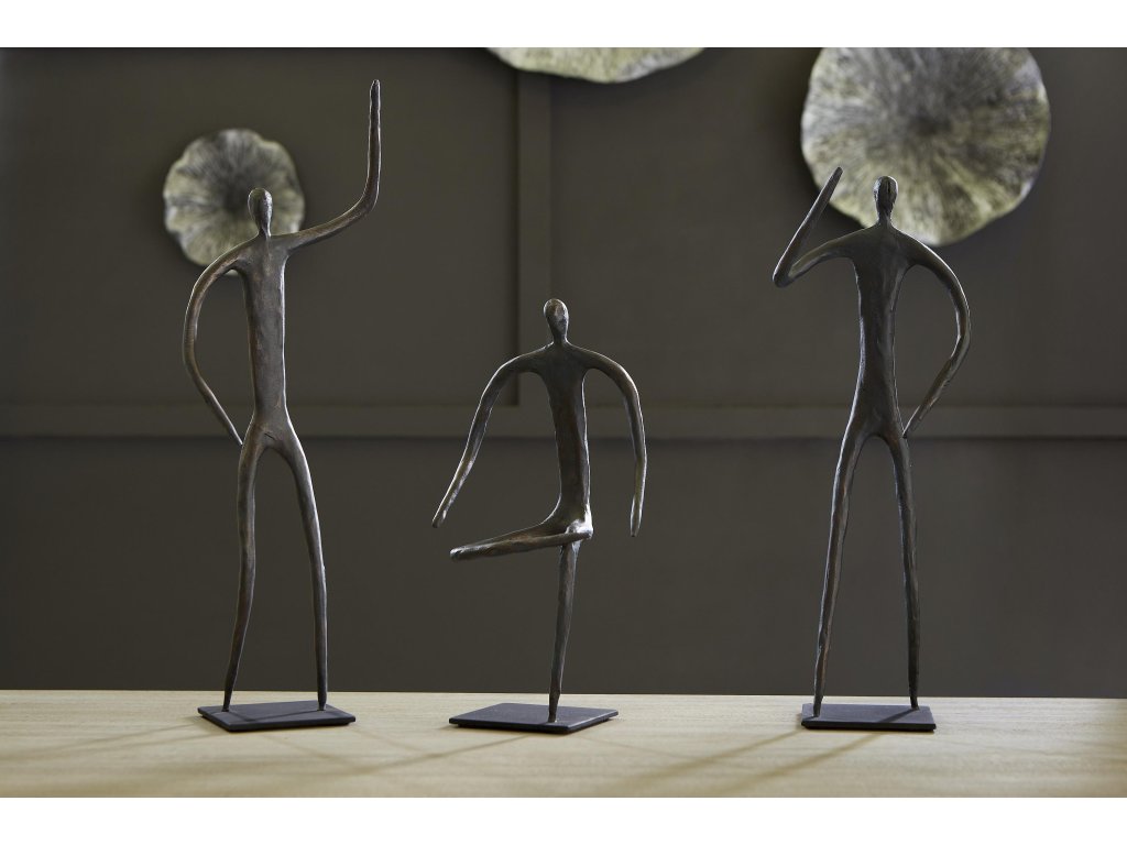 Abstract Figure on Metal Base, Bronze Finish, Arm Up - image 4
