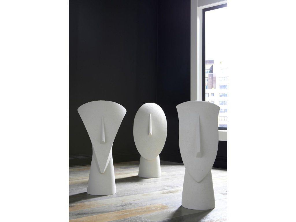 Cycladic Head, Sculpture, Triangle, White Stone - image 6