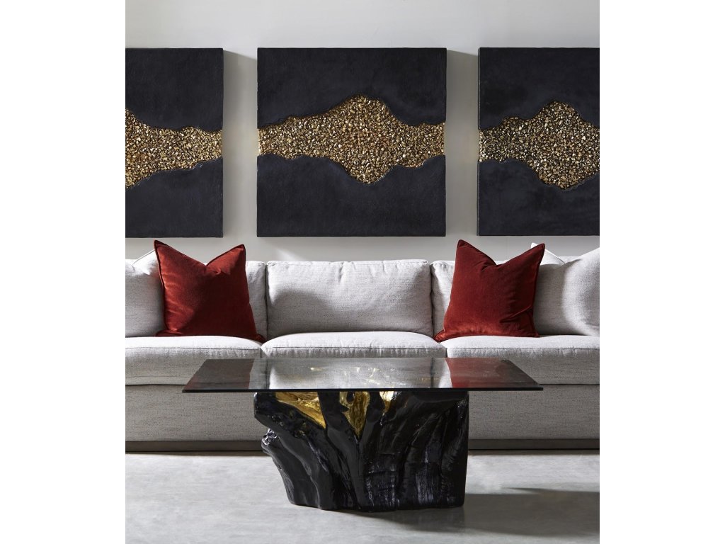 Noir Cast Root Coffee Table, Black, Gold Leaf - image 3