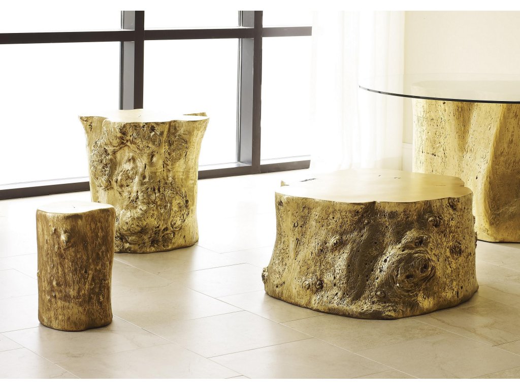 Log Coffee Table, Gold Leaf - image 4
