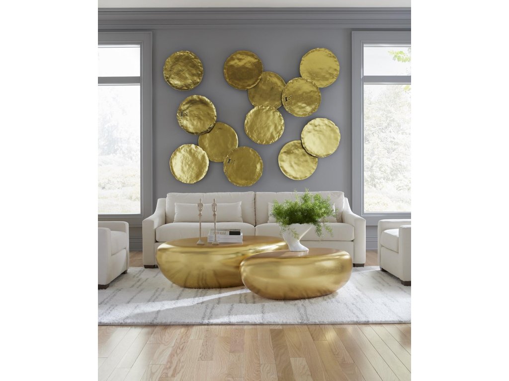 River Stone Coffee Table, Gold Leaf, Large - image 4
