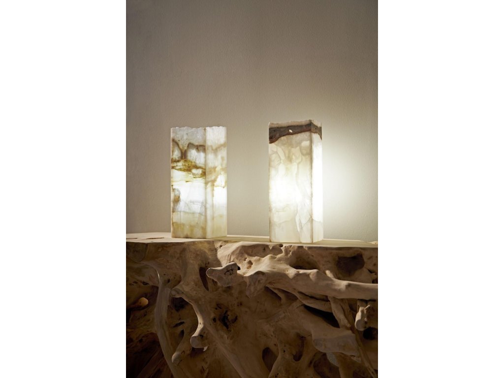 Onyx Prism Lamp, White, Rustic Edge - image 3