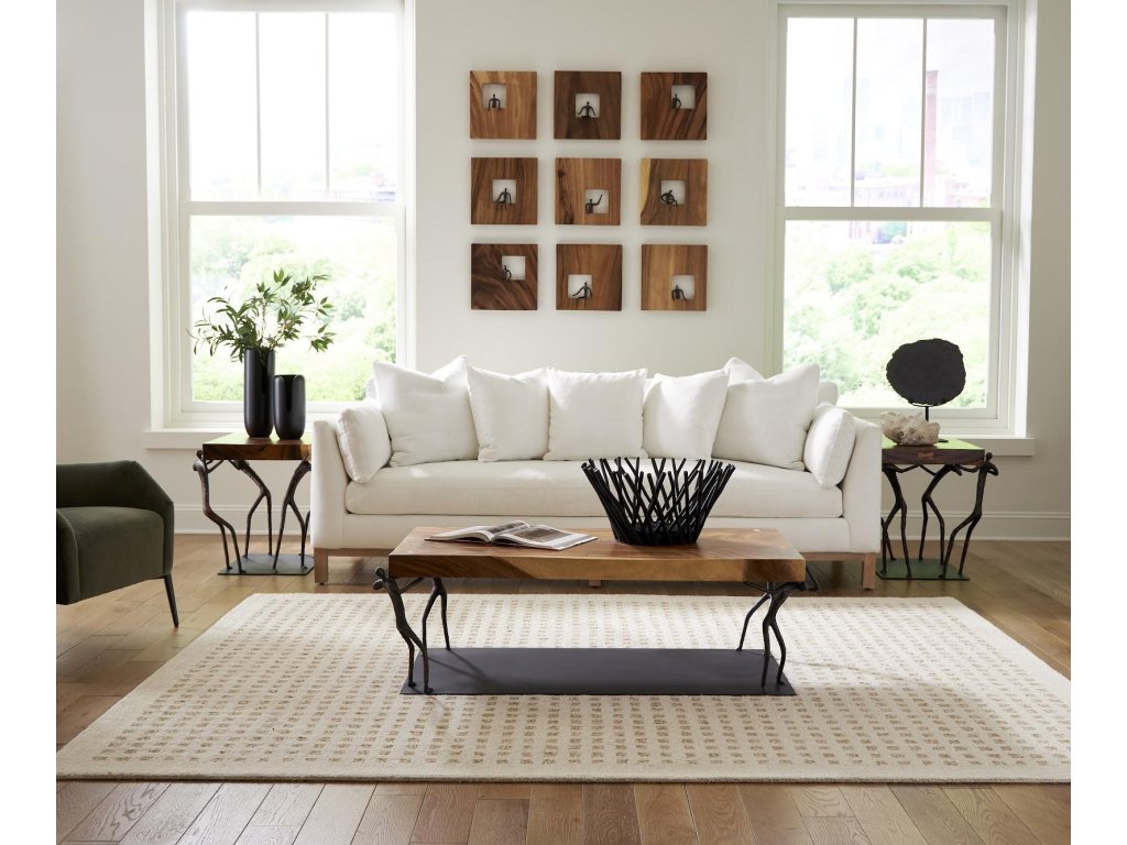 Atlas Coffee Table, Chamcha Wood, Natural, Metal - image 2