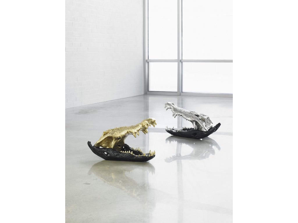 Crocodile Skull, Black/Gold Leaf - image 4