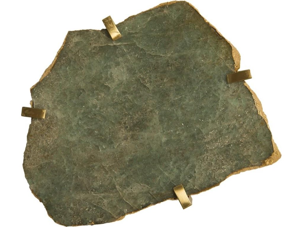Gem Wall Tile in Brass Setting, Green Emerald - main image