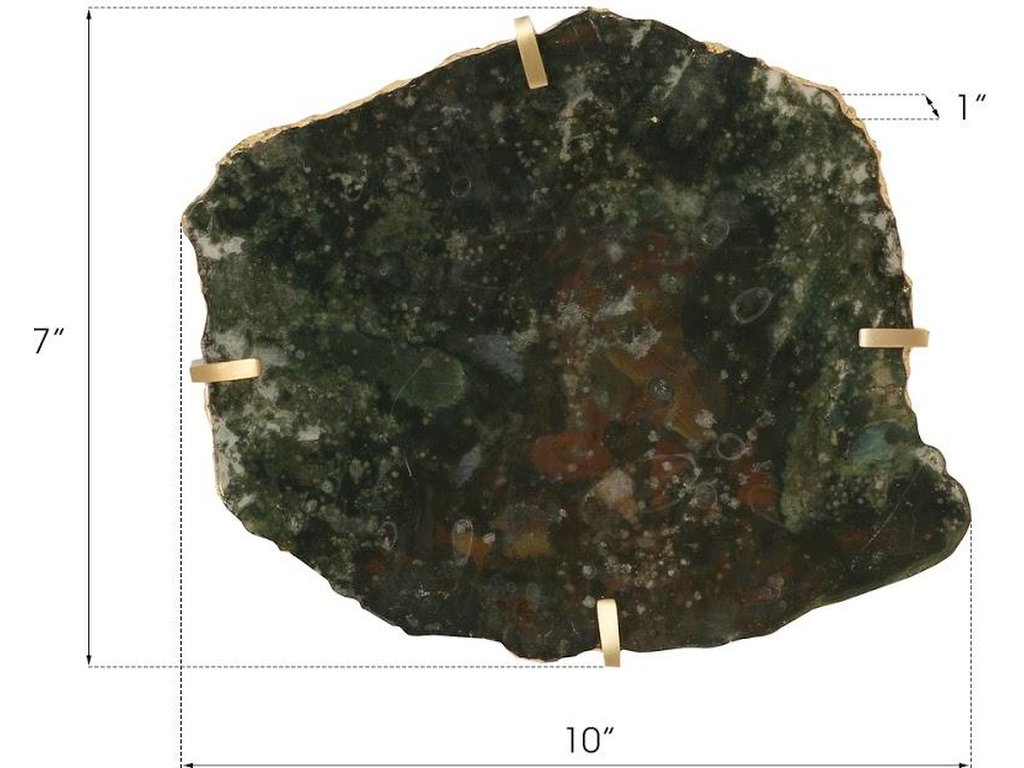 Gem Wall Tile in Brass Setting, Glacier Charcoal - image 4