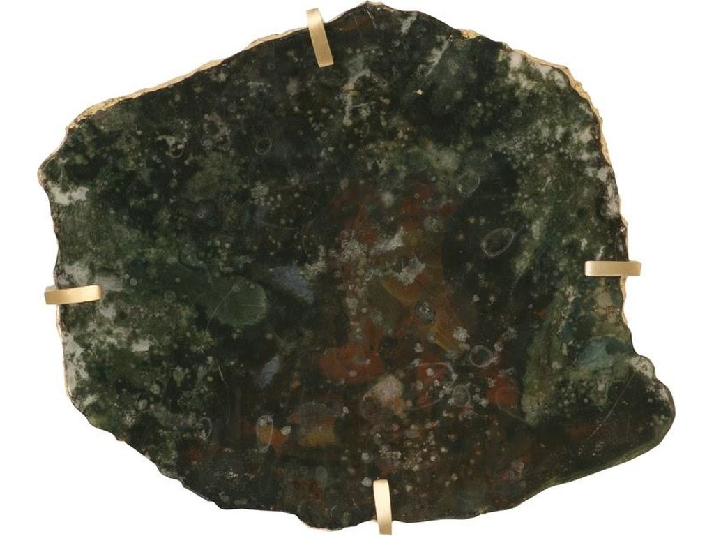 Gem Wall Tile in Brass Setting, Glacier Charcoal - main image
