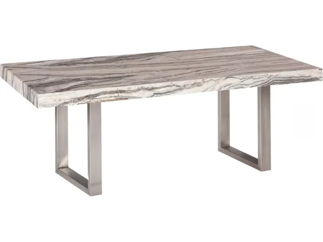 Onyx Dining Table, Stainless Steel Legs
