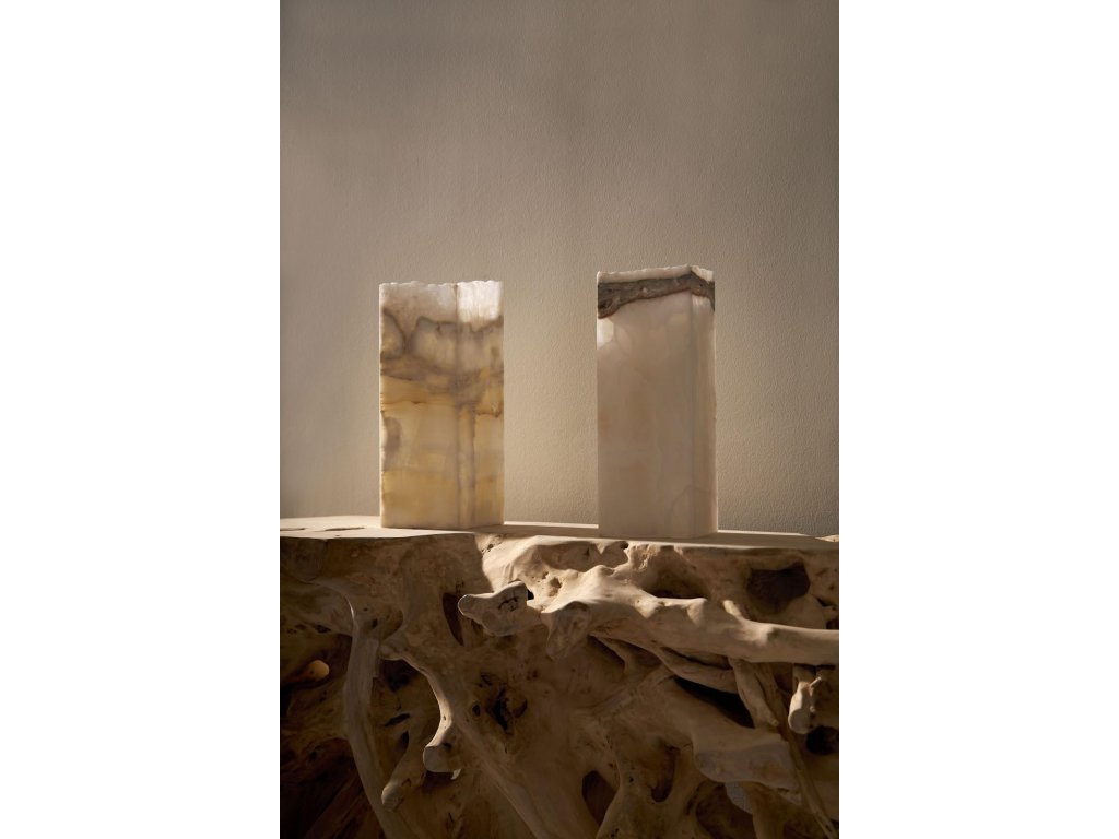 Onyx Prism Lamp, White, Rustic Edge - image 4