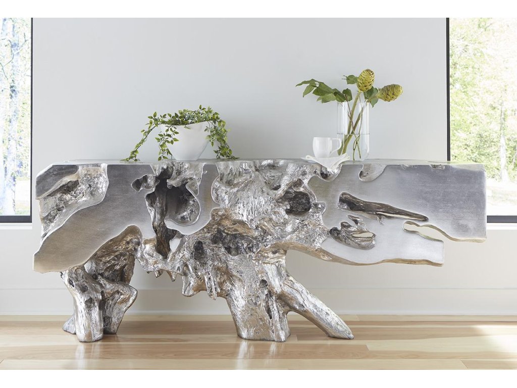 Freeform Console Table, Silver Leaf, LG - image 8